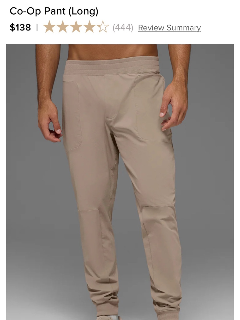 Alo Co-Op Pant (Long) - Taupe Men’s Jogger Pants NWT